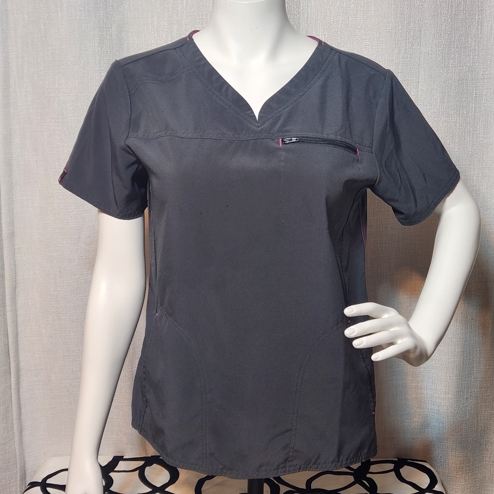 Scrubstar Dark Gray Scrubs Top Medium Pockets Ethical Fabric